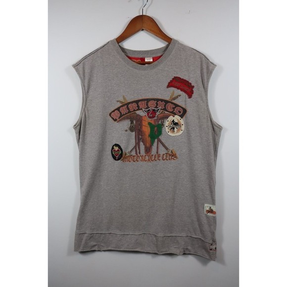 Parasuco Tank Top T Shirt Size XL Y2k 90s Southwestern Motorcycle Club Patches - Picture 9 of 10